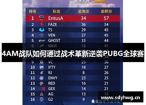 4AM战队如何通过战术革新逆袭PUBG全球赛